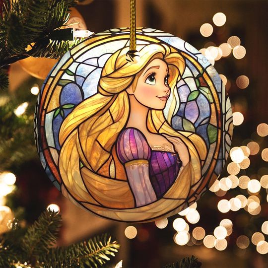 Discover Personalized Rapunzel Ornament, Princess Christmas Ornament, Disney 2025 Christmas Ornament, First Christmas Ceramic Ornament SKZ534
