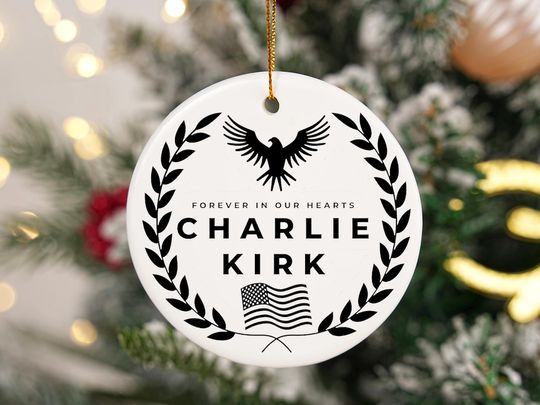 Charlie Kirk Tribute Memorial Ornament, Freedom RIP Charlie Kirk Ornament