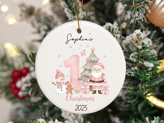 Discover Personalized Babys First Christmas Ornament, Custom 1st Christmas Keepsake 2025, Newborn Name Ornament, Baby Christmas Gift