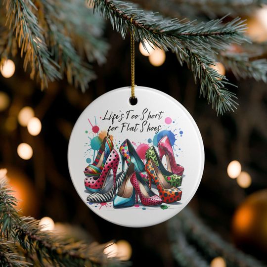 Discover Fashionista Ceramic Ornament: High Heel Shoe Lover Gift
