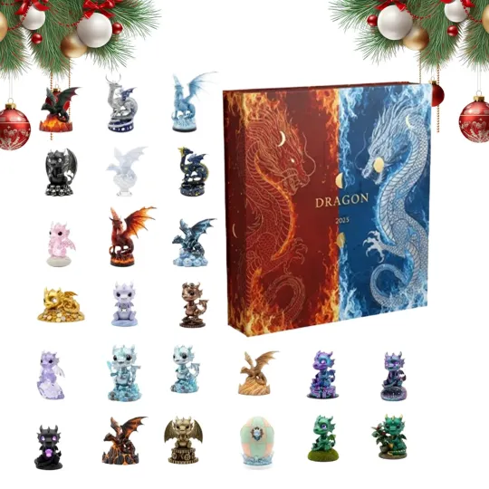 Discover 2025 Christmas Dragon Calendar Advent, Cute 2D Acrylic 24 Days Dragon Ornament