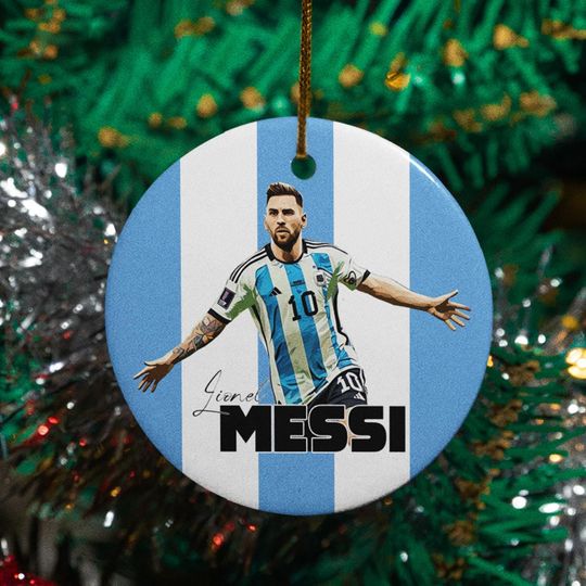 Discover Messi Star Player Ornament, Argentina Fans Custom Gift Christmas Tree Decor, Xmas Holiday Keepsake Soccer Personalized Ceramic Ornament