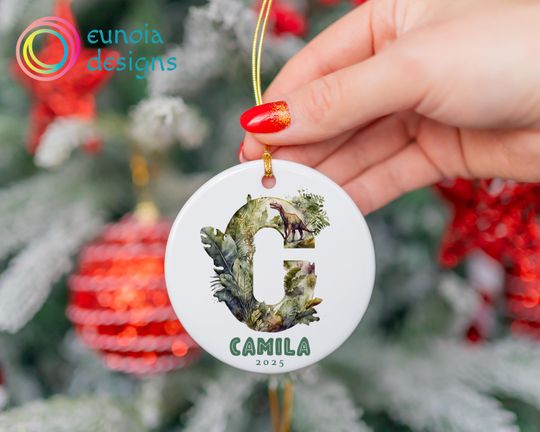 Discover Personalized Christmas Ceramic Alphabet Ornament, 2025 Christmas Family Keepsake Ornament, Animal Christmas Tree Decor Ornament, Xmas Gift