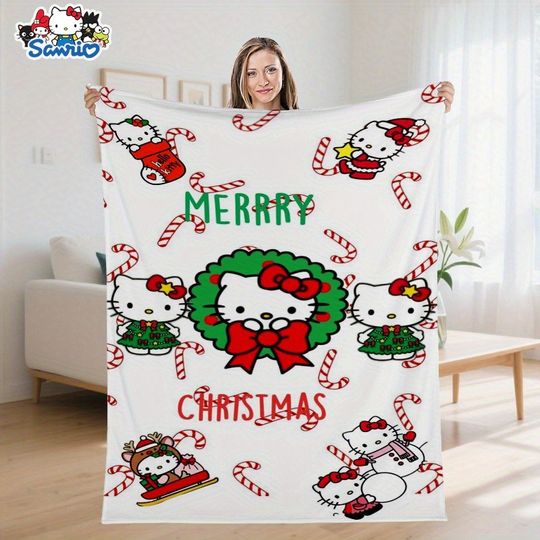 Sanrio Hello Kitty Christmas Carnival Fleece Blanket for Home & Living