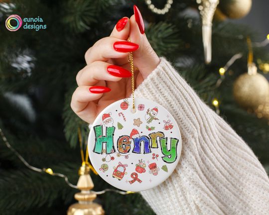 Discover Personalized Christmas Ornament, Christmas Gift, Custom Name Ornament, Ceramic Christmas Keepsake, Christmas Tree Decor, Holiday Ornament
