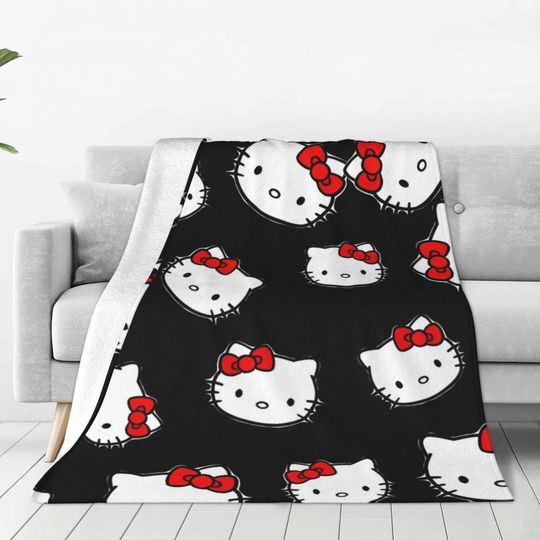Hello Kitty Head Fleece Blanket