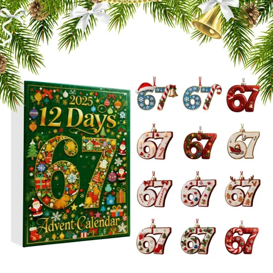 Discover 67 Ornaments For Christmas Tree 12-Day 2D Funny Acrylic Advent Calendar Decor