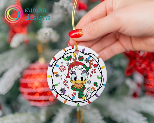 Discover Disney Christmas Ornament, Mouse And Friends Ornament, Christmas Tree Decor Ornament, Ceramic Ornament, Keepsake Ornament Gift, Family Gift