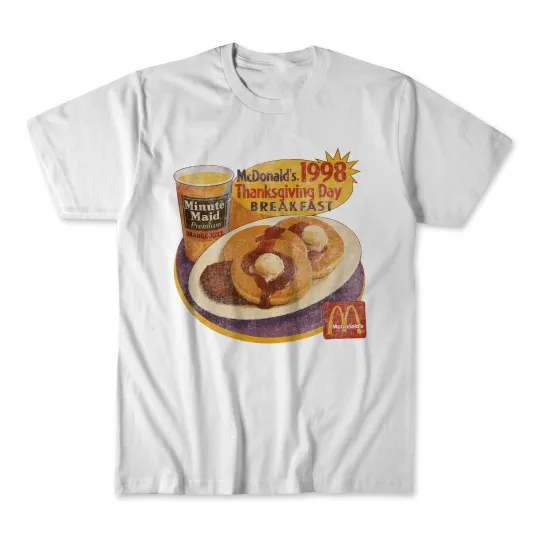 Discover McDonalds '98 Thanksgiving Breakfast Promo Vintage T-shirt
