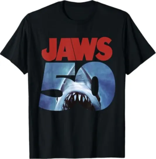 Discover Jaws 50th Anniversary Logo T-Shirt