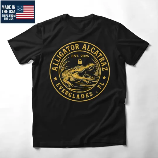 Alligator Alcatraz T-Shirt Florida Everglades Parody Funny Shirt