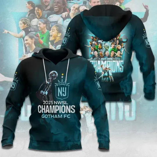 Discover Gotham FC 2025 Champions 3D Hoodie