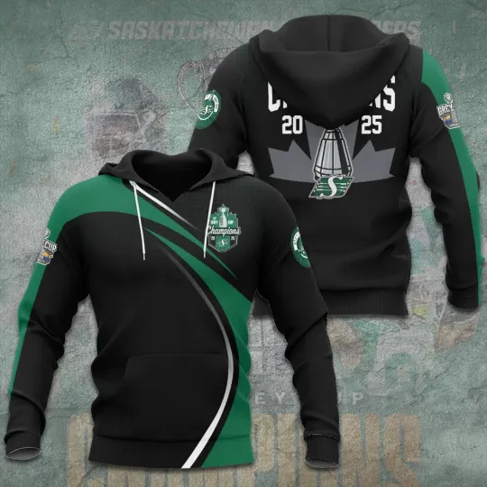 Discover Saskatchewan Roughriders 2025 Grey Cup Champions 3D Hoodie