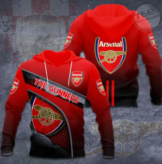 Discover EPL Arsenal The Gunners All Over Printed 3D Hoodie Gift For Fan