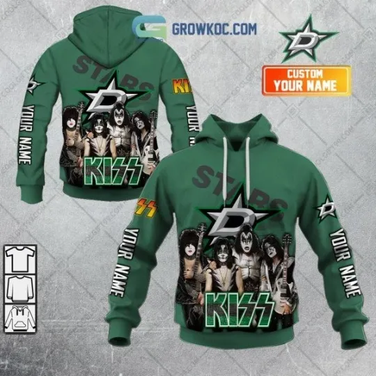 Dallas Stars x Kiss Band Ice Hockey All Over Print 3D Hoodie