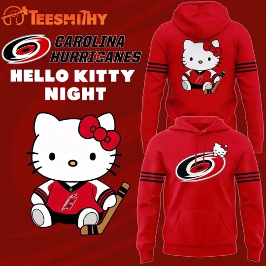 Discover Carolina Hurricane Hello 1Kitty Night 2025 Limited Edition Hoodie 3D