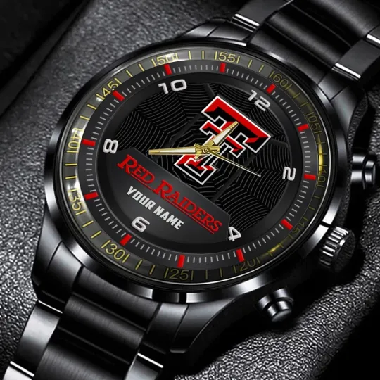 Discover Texas Tech Red Rai ders Stainless Steel Watch, Gift For Dad, Christmas Gift
