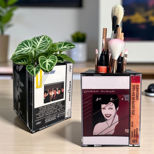 Discover Duran Duran Cassette Tape Desk Organizer, Makeup Brush Holder