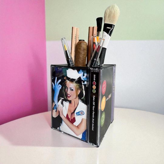 Vintage B182 Cassette Tape Desk Organizer Unique Pencil holder Enema Of The State Decor