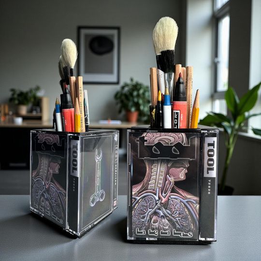 Discover Tool Band Cassette Tape Organizer Pencil Holder: Repurposed Desk Storage