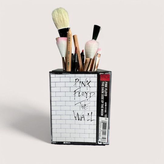 Pink Floyd Vintage Cassette Case Tape Desk Organizer Pencil holder Classic Rock Music Gift