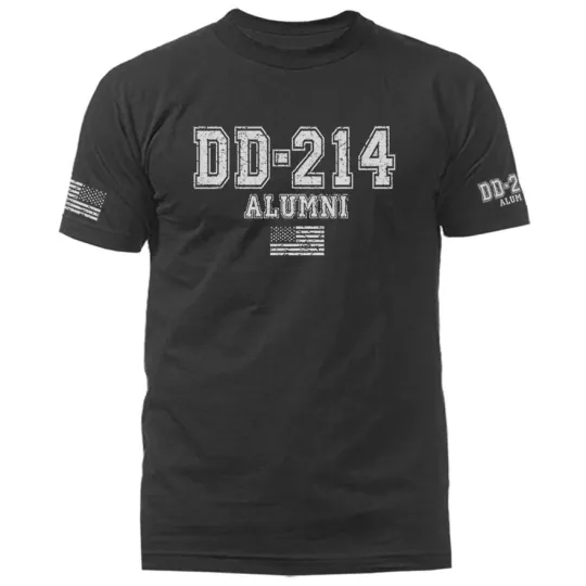 Alumni Military Patriotic US Flag US Army Veteran Graphic T-Shirt