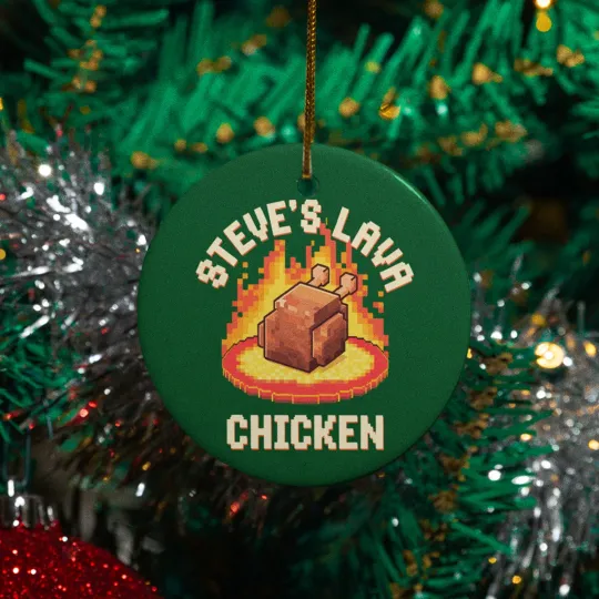 Discover Lava Chicken Christmas Ornamenet - Retro Pixel Gamer Holiday Tree Xmas