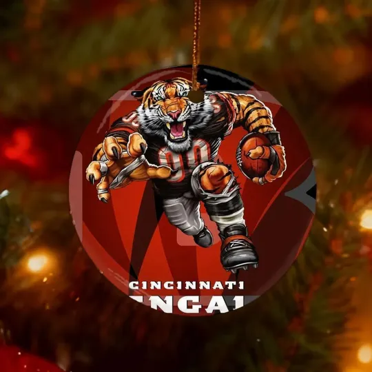 Discover Cincinnati Ceramic Christmas Ornament Funny Tiger Mascot Keepsake Fans Gift