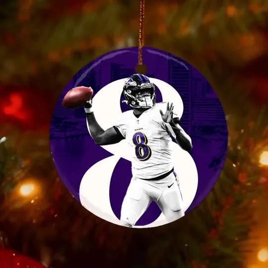 Discover Christmas Ornament Baltimore Fan Gift - Lamar Keepsake for Enthusiasts