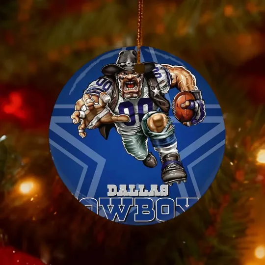 Discover Dallas Ceramic Christmas Ornament Cowboy Mascot Keepsake Fan Holiday Gift
