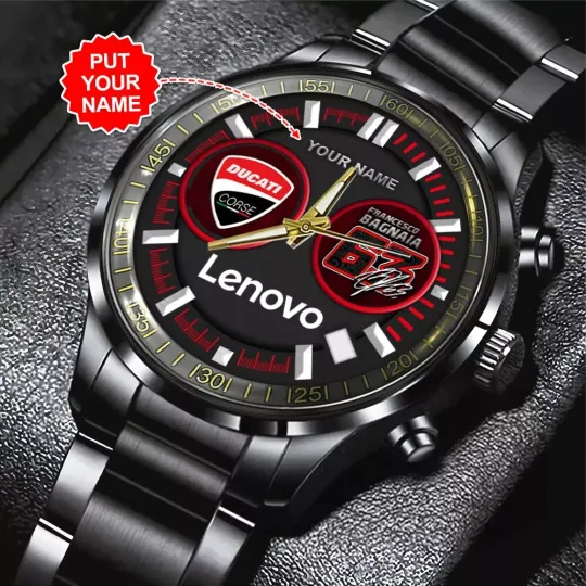 Discover Personalized Francesco Bagnaia Black Stainless Steel Watch, Gift For Dad, Christmas Gift