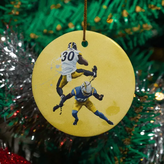 Discover Jaylen Warren-Inspired #30 Ceramic Christmas Ornament - Pittsburgh Fans Keepsake