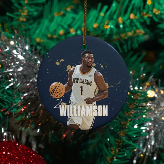 Discover Zion Williamson-Inspired #1 Ceramic Christmas Ornament - New Orleans Tribute