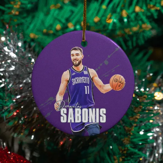 Discover Domantas Sabonis-Inspired #11 Ceramic Christmas Ornament - Sacramento Tribute