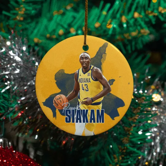 Discover Pascal Siakam-Inspired #43 Ceramic Christmas Ornament - Indiana Tribute Keepsake