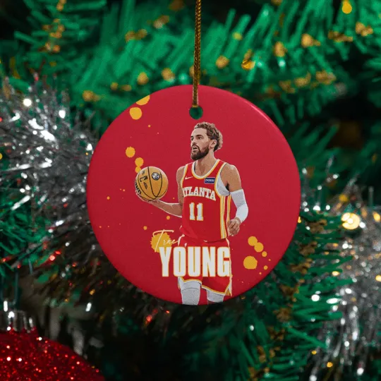 Discover Trae Young-Inspired #11 Ceramic Christmas Ornament - Atlanta Tribute Keepsake