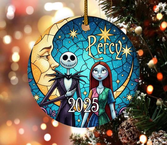 Jack Sally Ceramic Ornament, Holiday Ornament, Christmas 2025, Christmas Decor