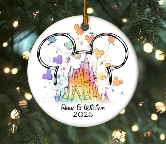 Discover 2025 Custom Disney Castle Ornament, Disney Christmas Ornament ,Disney For the memorial Ornament, Disney Birthday Gift Ornament AXIR32