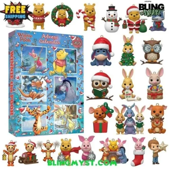 Discover Winnie the Pooh Acrylic Advent Calendar 2025 Home Decor