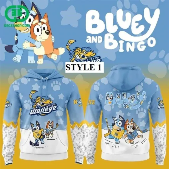 Toledo Walleye Ice Hockey BlueyDad All Over Printed 3D Hoodie