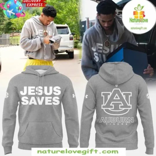 Auburn Tiger Jesus Saves 3D Hoodie