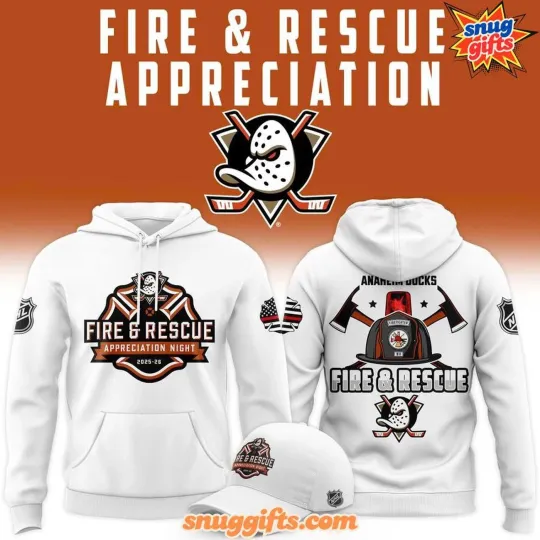 Personalized Anaheim Ducks Fire & Rescue Appreciation Night Hoodie