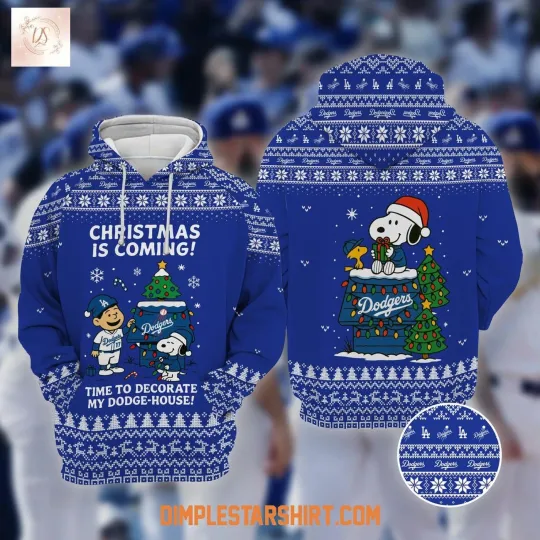 Discover Los Angeles Dodgers Snoop Christmas Coming Hoodie Ugly Pattern