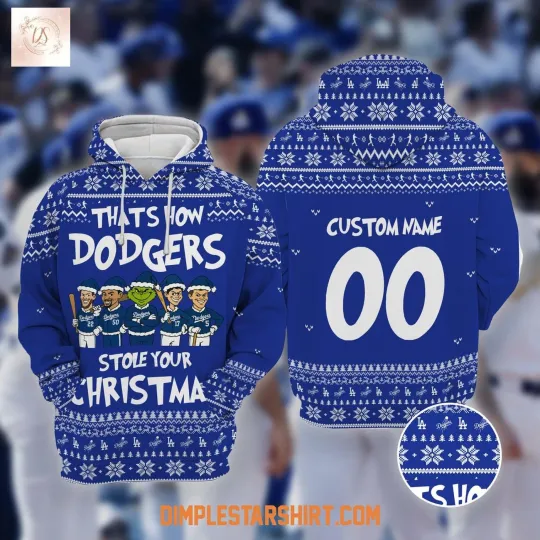 Discover Personalized Los Angeles Dodgers funny character Hoodie Ugly Pattern