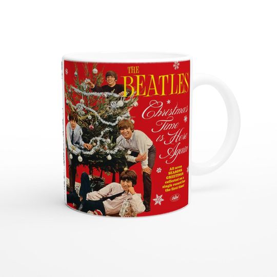 Discover Retro Beatles Fan Club Christmas Album Mug