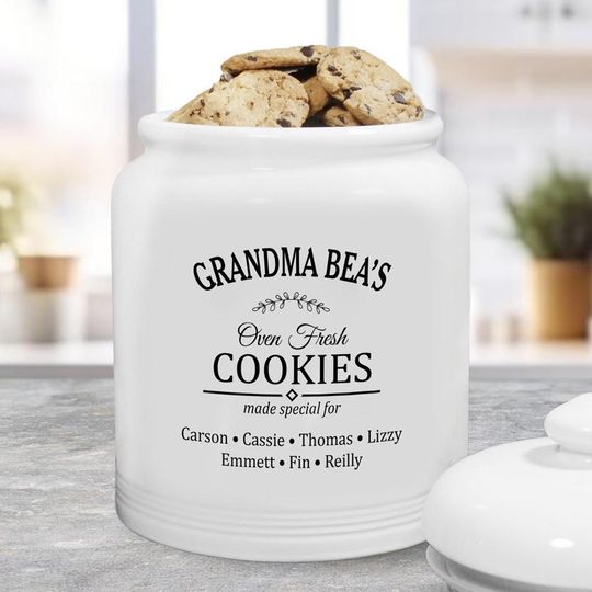Discover Oven Fresh Treat Personalized Cookie Jar, Custom Cookie Jar, Ceramic Jar With Lid, For Mom, For Her, Valentine's Day, Vintage Cookie Jar
