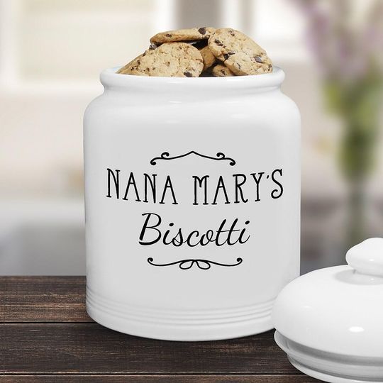 Discover Personalized Ceramic Cookie Jar, Custom Treat Jar, Kitchen Decor, Ceramic Jar, Grandma's Cookies, Mom's Cookies, Housewarming, Wedding Gift