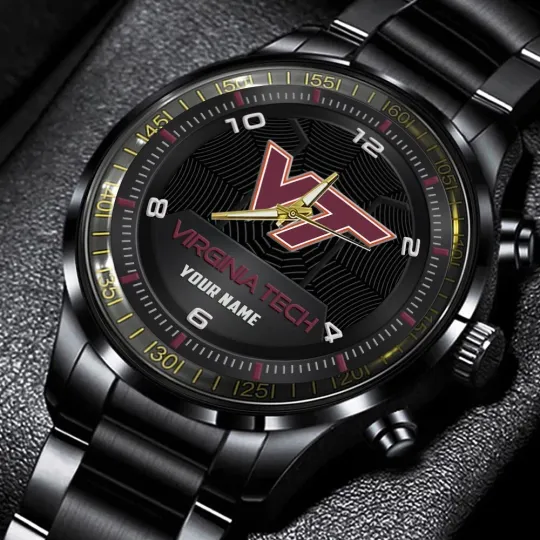Discover Virginia Tech Ho kies Stainless Steel Watch, Gift For Dad, Christmas Gift