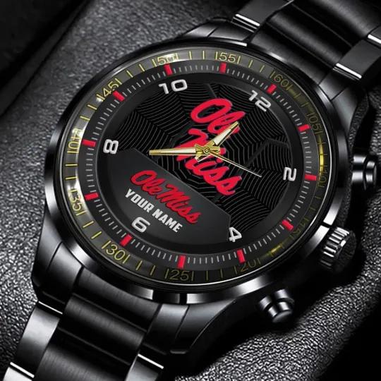 Discover Ole Miss Reb els Stainless Steel Watch, Gift For Dad, Christmas Gift