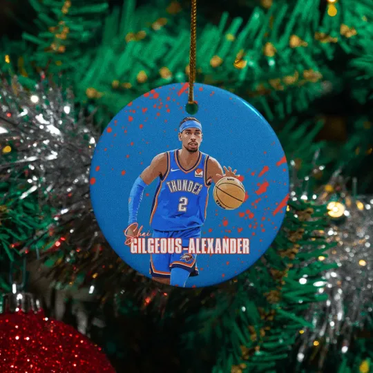 Discover Shai Gilgeous-Alexander Fans Ceramic Xmas Ornament - Oklahoma Tribute Keepsake